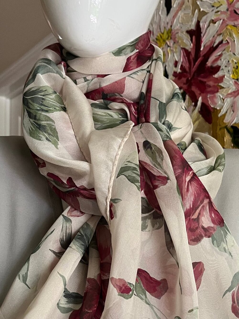 MaxMara Chiffon-Silk Scarf - Authentic
